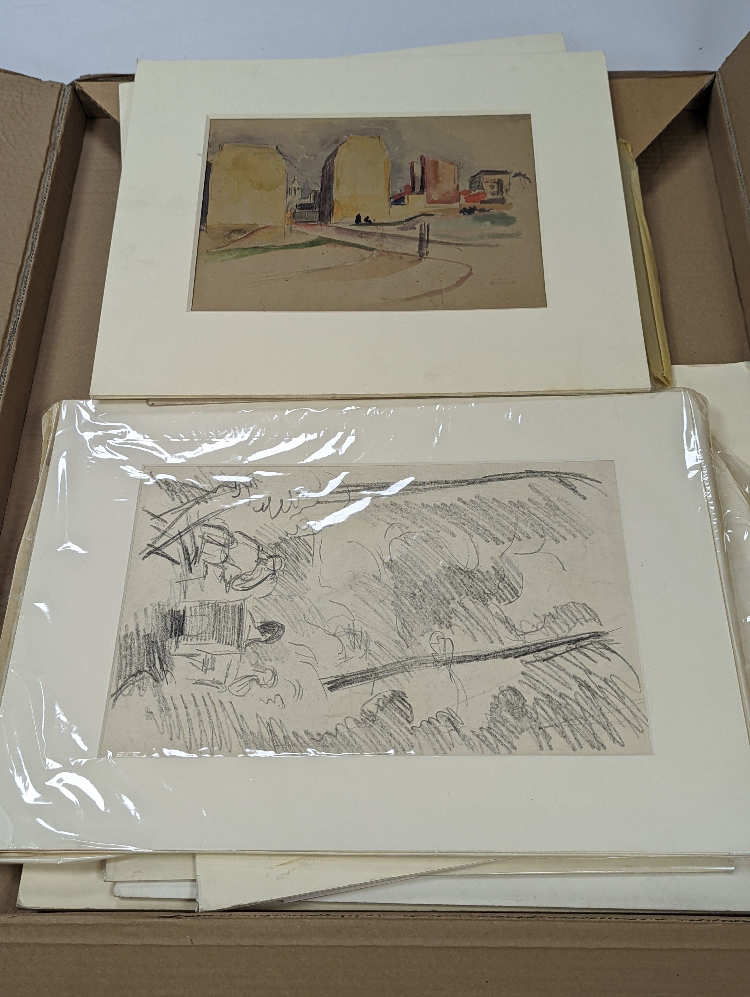 Jean Marchand (1883-1941), a group of assorted unframed works, drawings and watercolours, assorted studies, largest 37 x 24cm